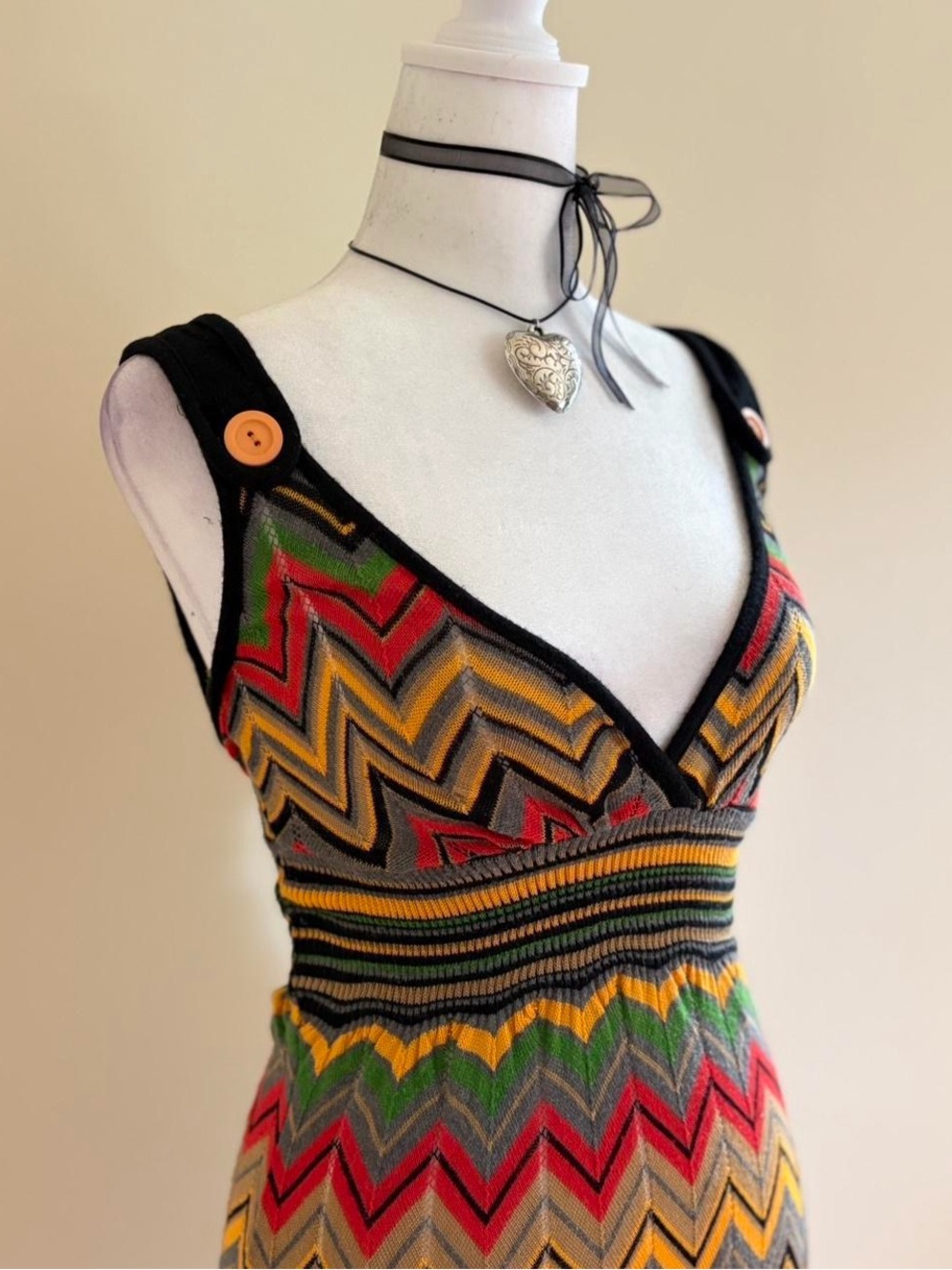 Vintage Y2K crochet pointelle knit dress twee indie sleaze preppy grunge mini S